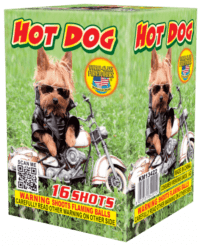 Hot Dog - 16 Shots- 200 Gram Aerials - Fireworks